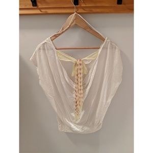 American Eagle cream t-shirt with back now, size S